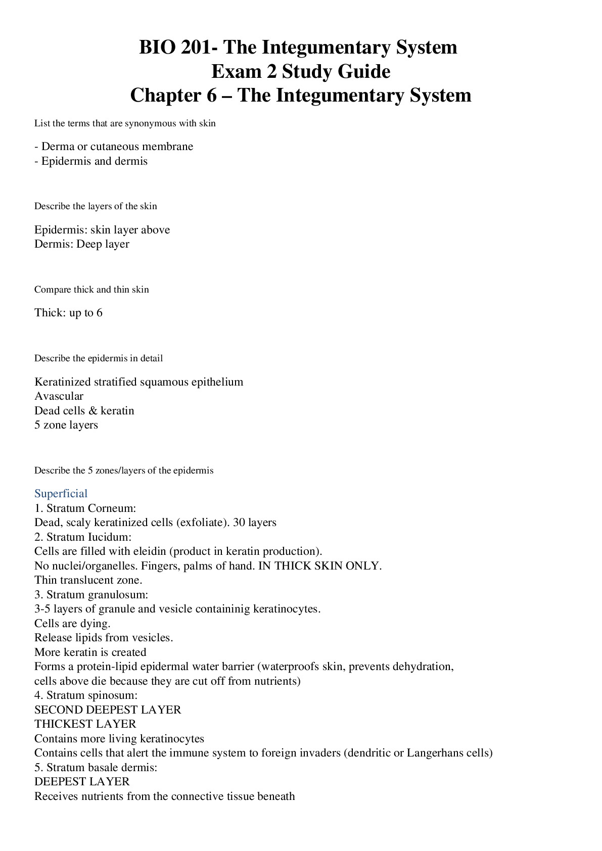 Preview image for BIO 201 Integumentary System  Latest (2021) Revised Study Guide Exam Elaborations Questions and Answers Download to SCORE A